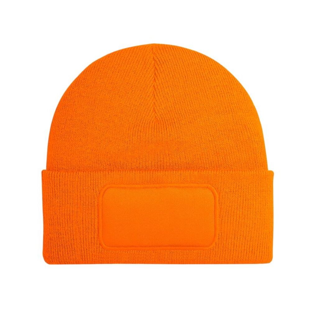 Beechfield Unisex Adult Patch Beanie / Orange